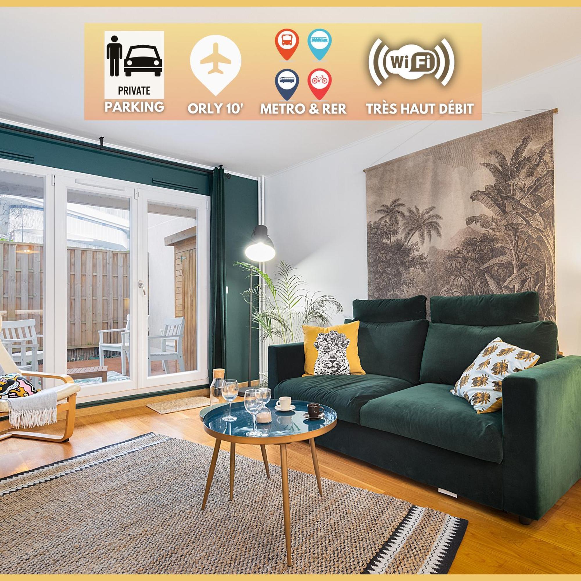 Cosy'N Paris - Parking Secure - Metro 14 - Wifi - Terrace - Premium Bedding Lejlighed Gentilly Eksteriør billede